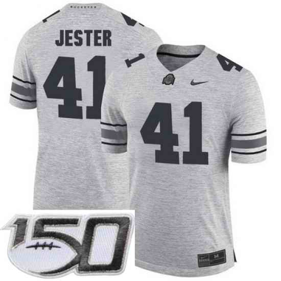 Ohio State Buckeyes 41 Hayden Jester Gary College Football Stitched 150th Anniversary Patch Jersey